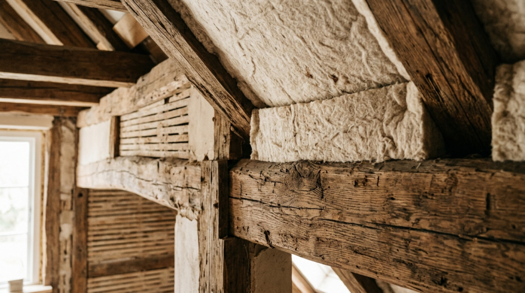 Close-up detail of high-quality thermal insulation material